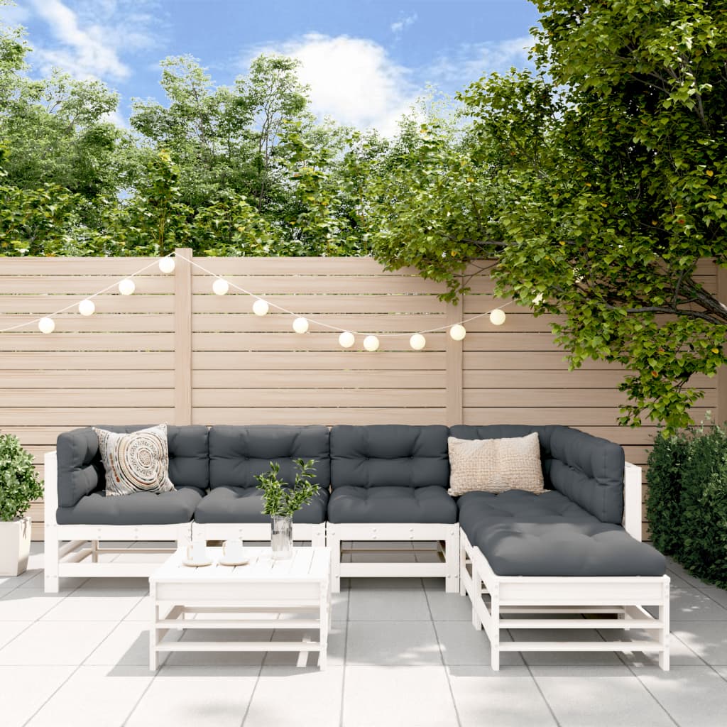 Set Mobilier De Grădină Cu Perne, 7 Piese, Lemn Masiv Douglas