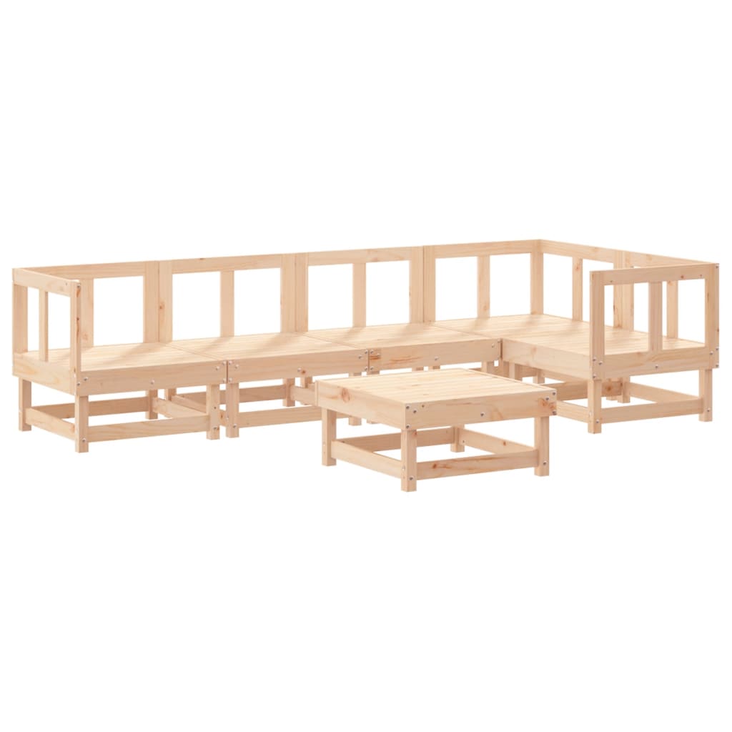 Set Mobilier Relaxare De Grădină & Perne 6 Piese Lemn Masiv Pin