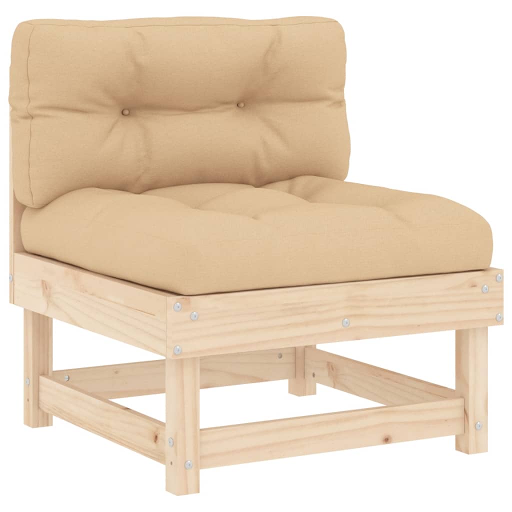 Set Mobilier Relaxare De Grădină & Perne 6 Piese Lemn Masiv Pin