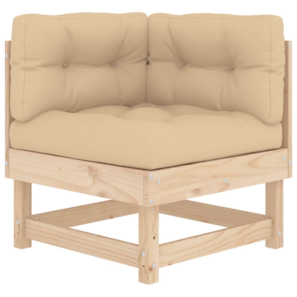Set Mobilier Relaxare De Grădină & Perne 6 Piese Lemn Masiv Pin