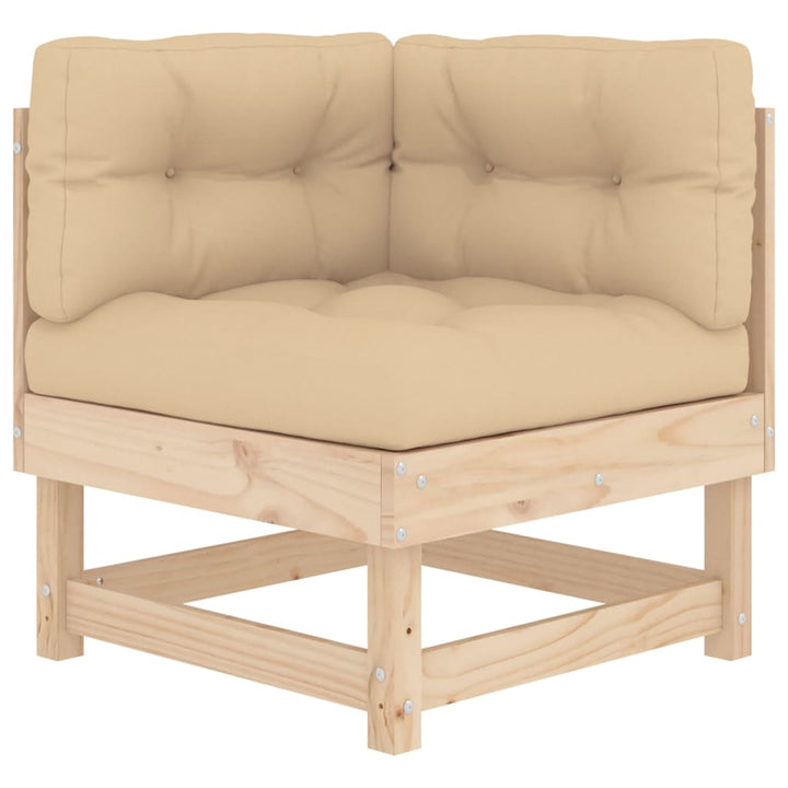 Set Mobilier Relaxare De Grădină & Perne 6 Piese Lemn Masiv Pin