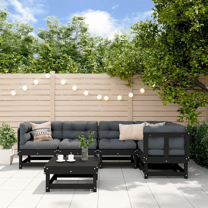 Set Mobilier Relaxare De Grădină & Perne 6 Piese Lemn Masiv Pin