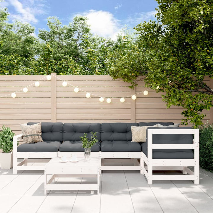 Set Mobilier Grădină Cu Perne, 6 Piese, Negru, Lemn Masiv