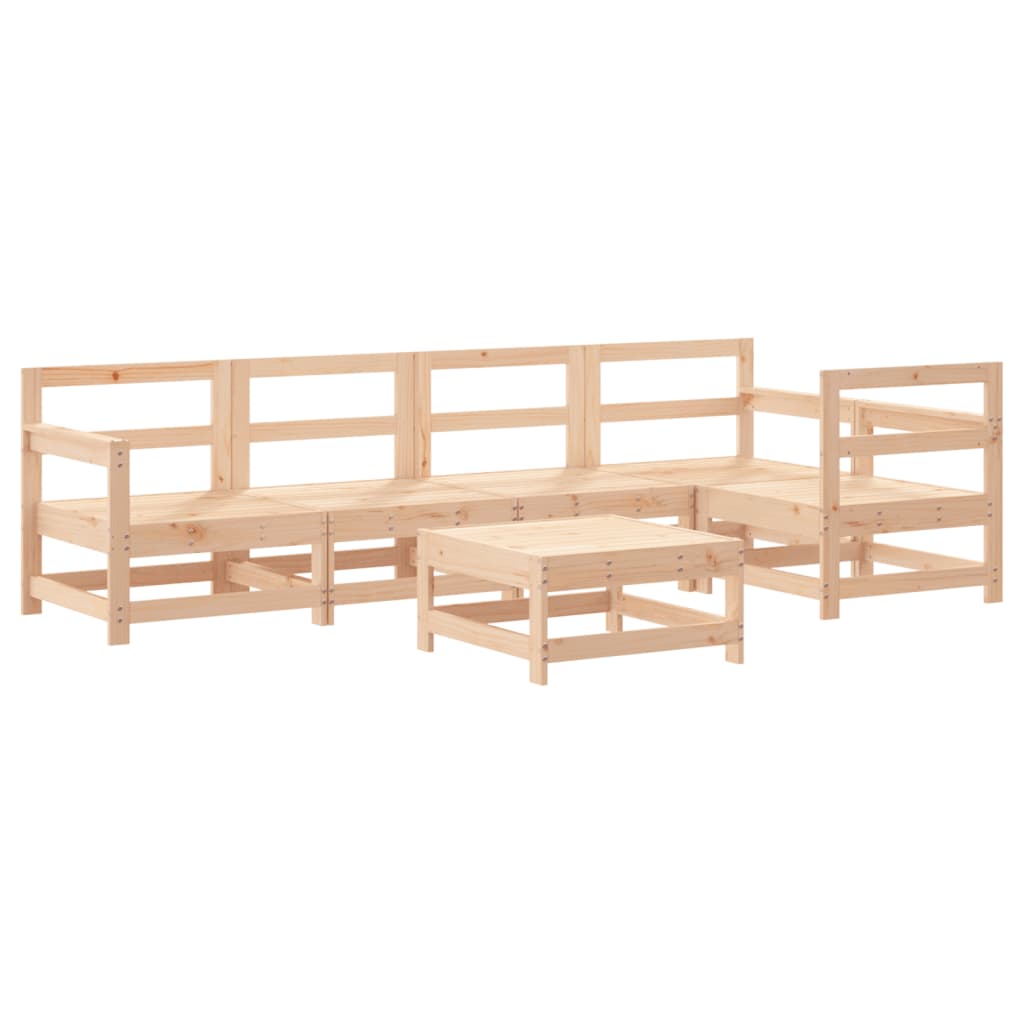 Set Mobilier Relaxare De Grădină & Perne 6 Piese Lemn Masiv Pin