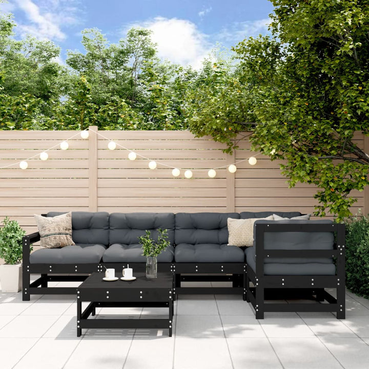 Set Mobilier Relaxare De Grădină & Perne 6 Piese Lemn Masiv Pin