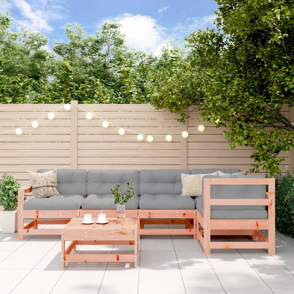 Set Mobilier Relaxare De Grădină & Perne 6 Piese Lemn Masiv Pin