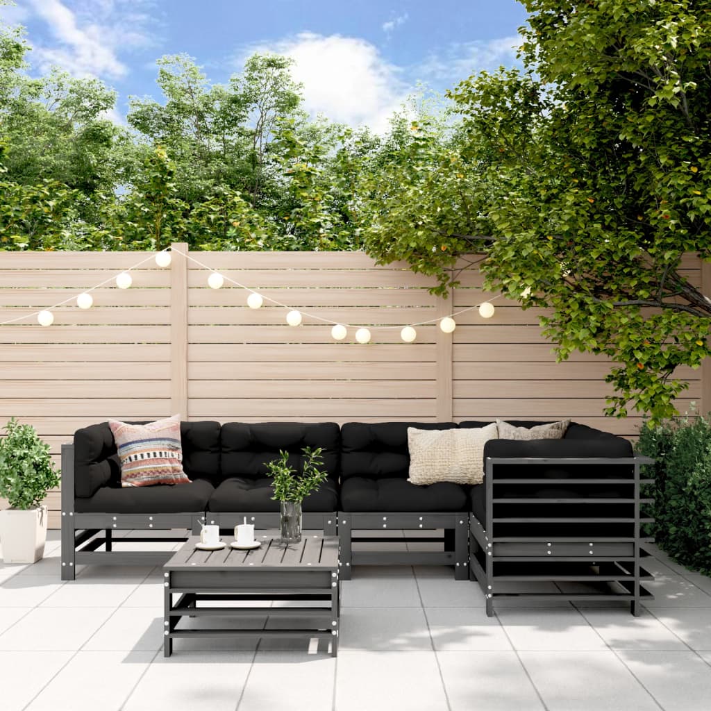 Set Mobilier De Grădină Cu Perne, 6 Piese, Lemn De Pin Tratat
