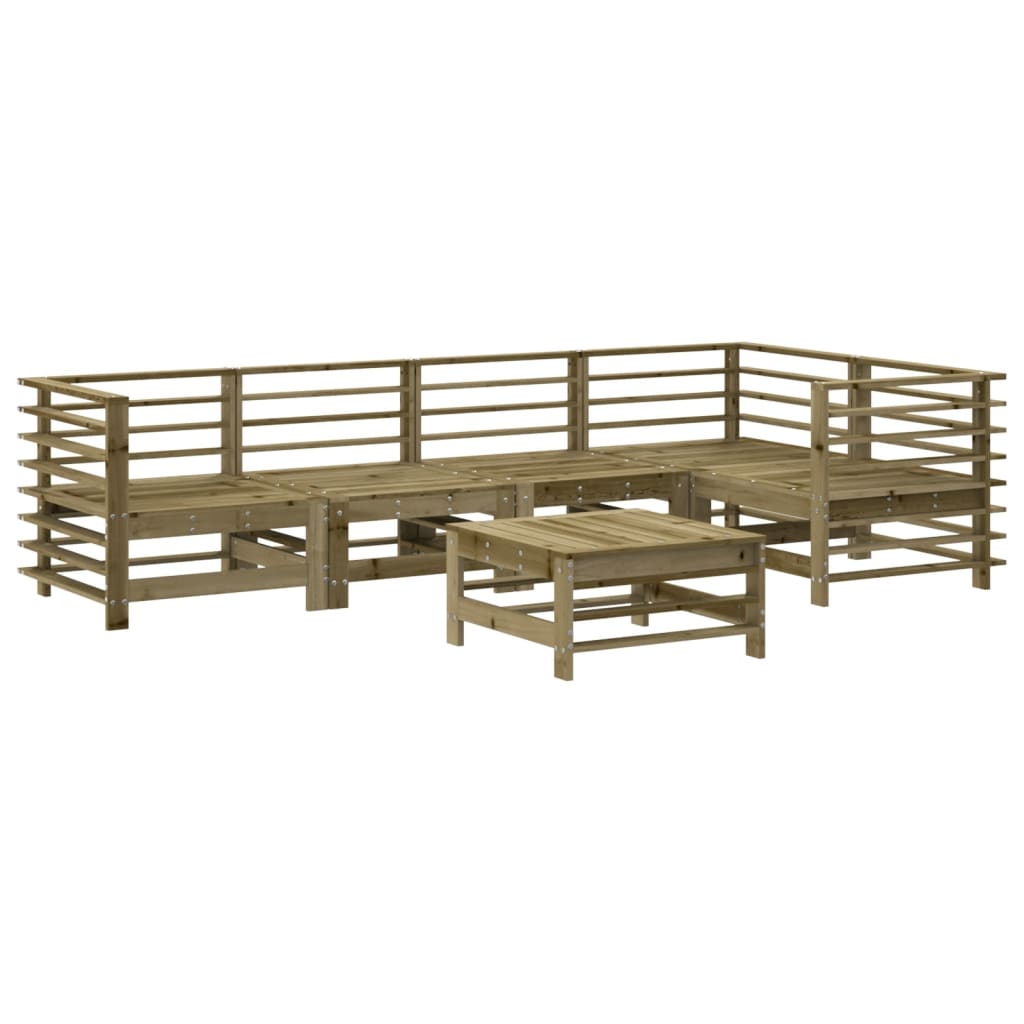 Set Mobilier De Grădină Cu Perne, 6 Piese, Lemn De Pin Tratat