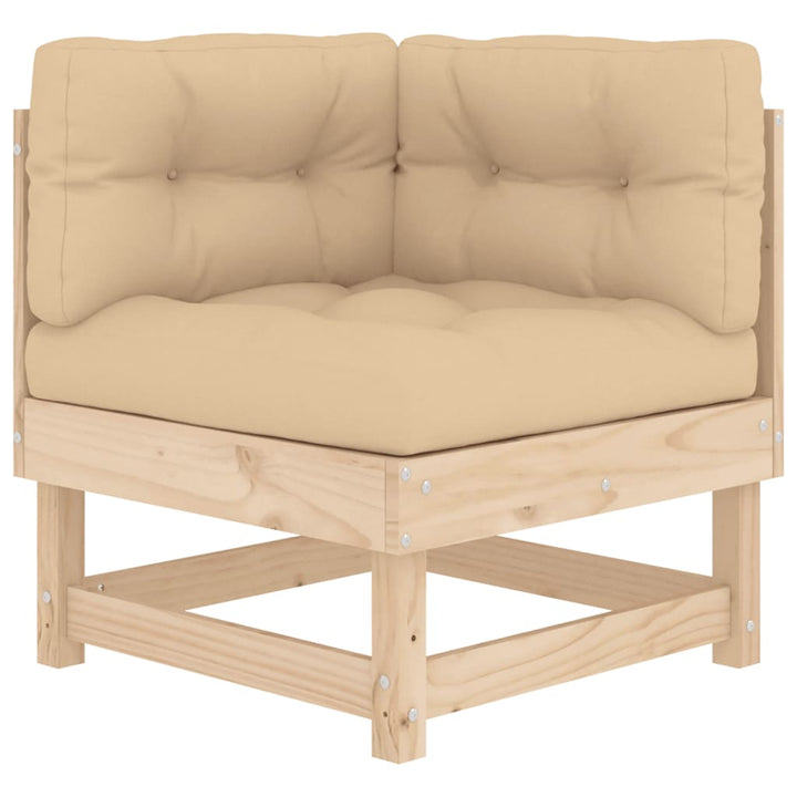 Set Mobilier De Grădină Cu Perne, 4 Piese, Lemn Masiv