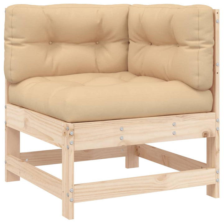 Set Mobilier De Grădină Cu Perne, 4 Piese, Lemn Masiv