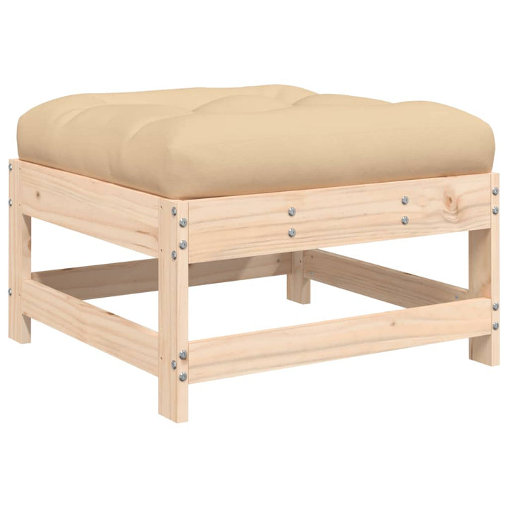 Set Mobilier De Grădină Cu Perne, 4 Piese, Lemn Masiv