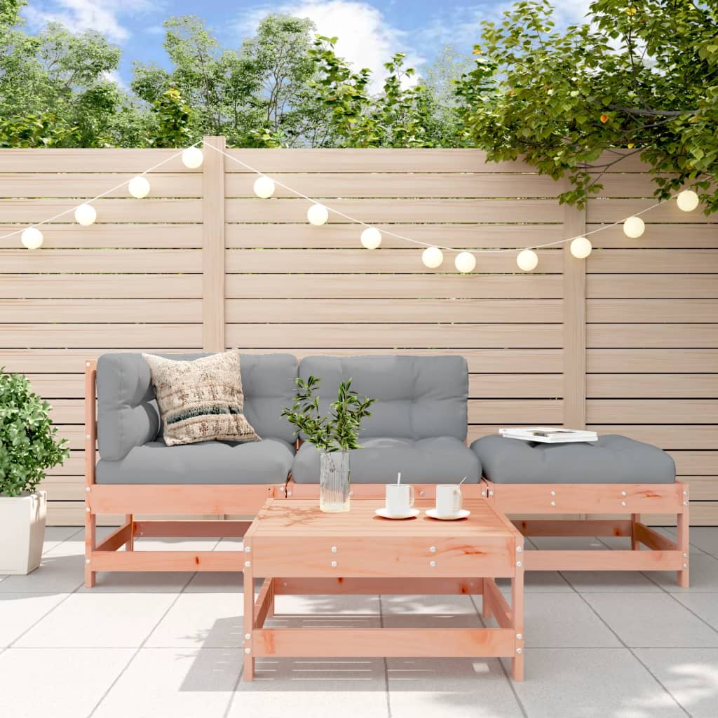 Set Mobilier De Grădină Cu Perne, 4 Piese, Lemn Masiv