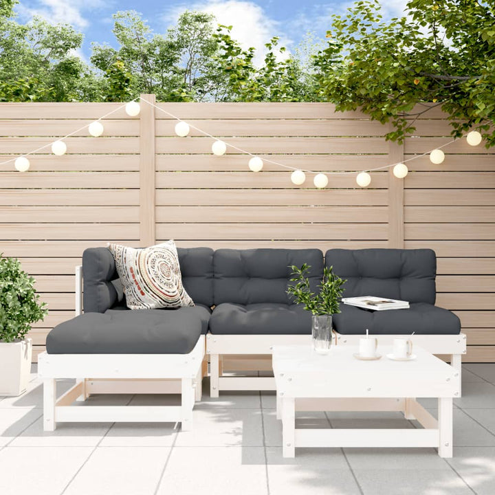 Set Mobilier De Grădină Cu Perne, 5 Piese, Lemn Masiv