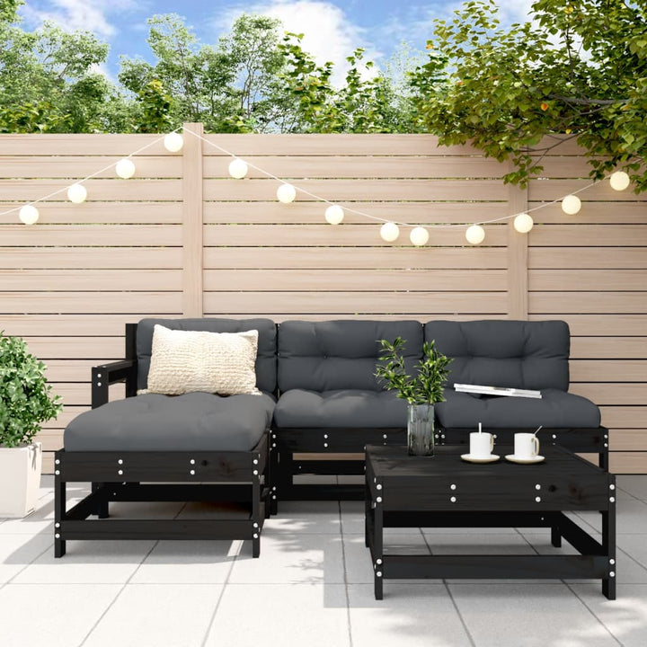 Set Mobilier De Grădină Cu Perne, 5 Piese, Lemn De Pin Tratat