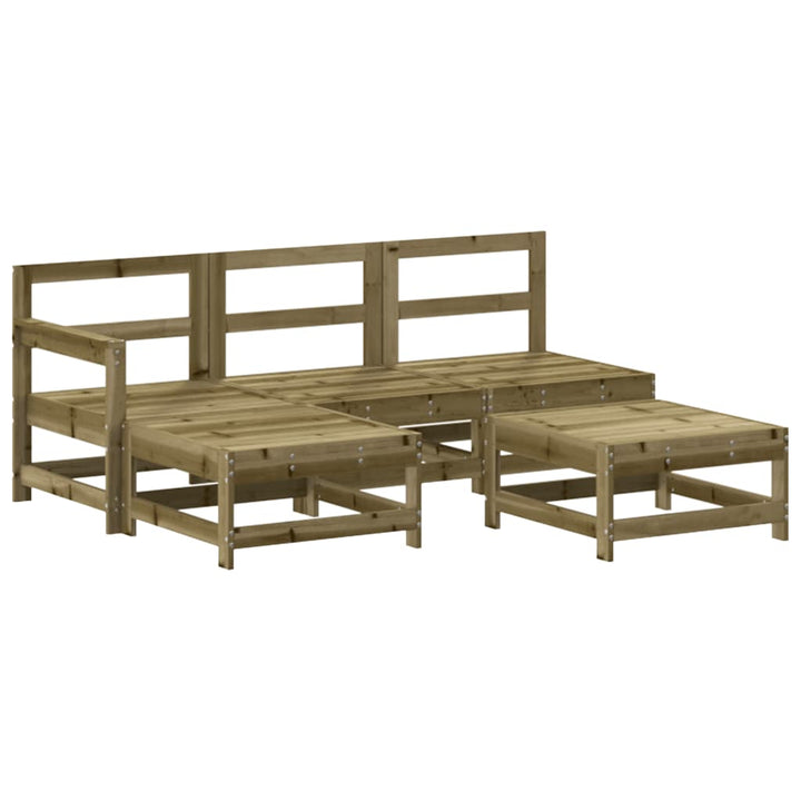 Set Mobilier De Grădină Cu Perne, 5 Piese, Lemn De Pin Tratat