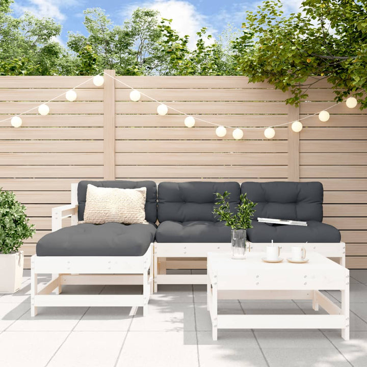 Set Mobilier De Grădină Cu Perne, 5 Piese, Lemn Masiv Douglas