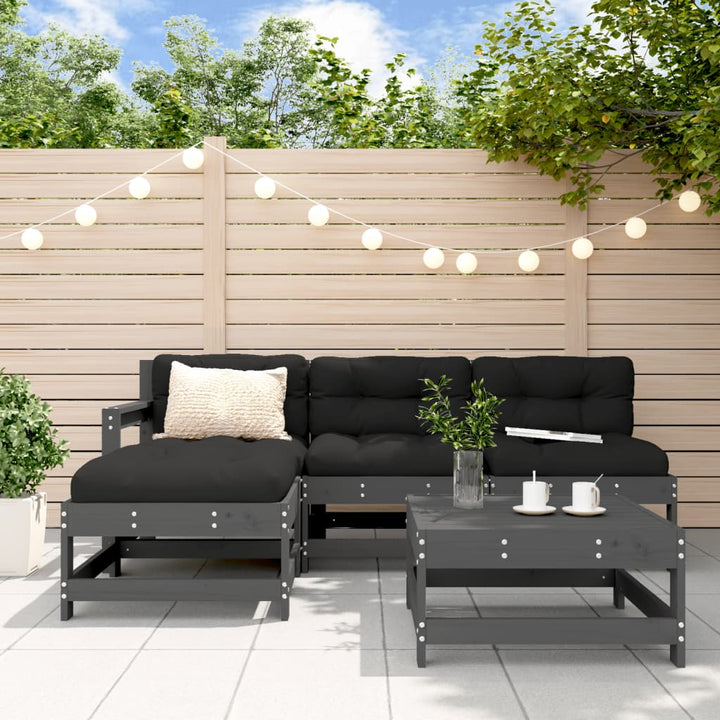 Set Mobilier De Grădină Cu Perne, 5 Piese, Lemn Masiv Douglas