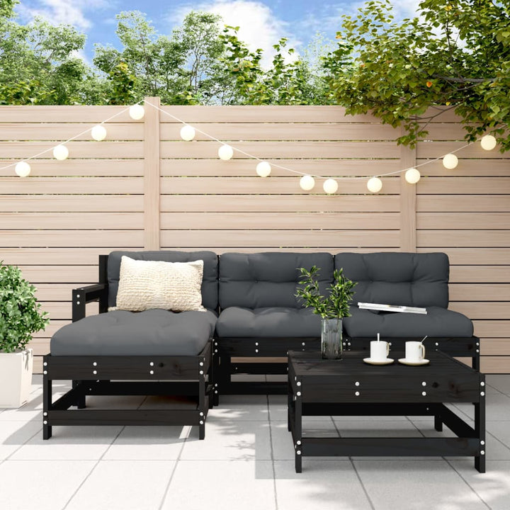 Set Mobilier De Grădină Cu Perne, 5 Piese, Lemn Masiv Douglas