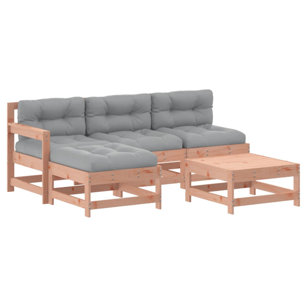 Set Mobilier De Grădină Cu Perne, 5 Piese, Lemn Masiv Douglas