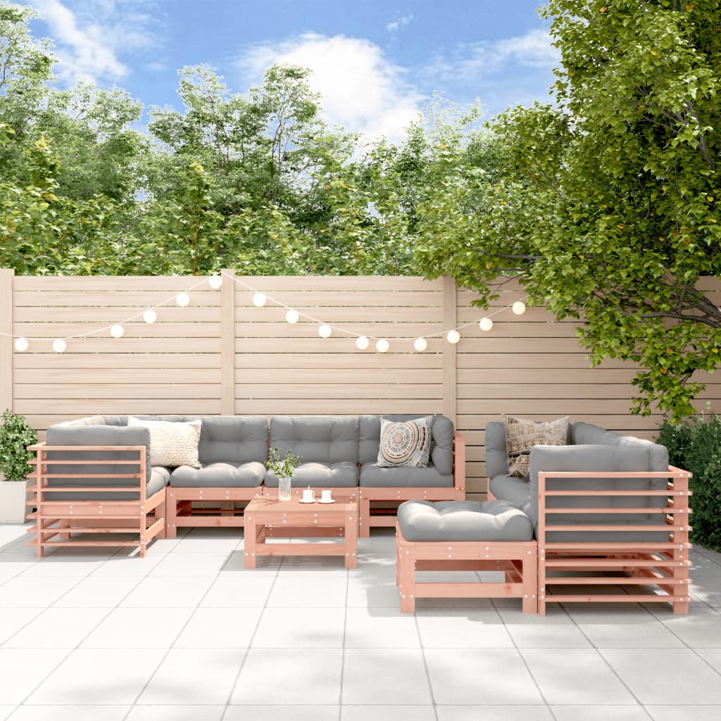 Set Mobilier De Grădină Cu Perne, 10 Piese, Lemn De Pin Tratat