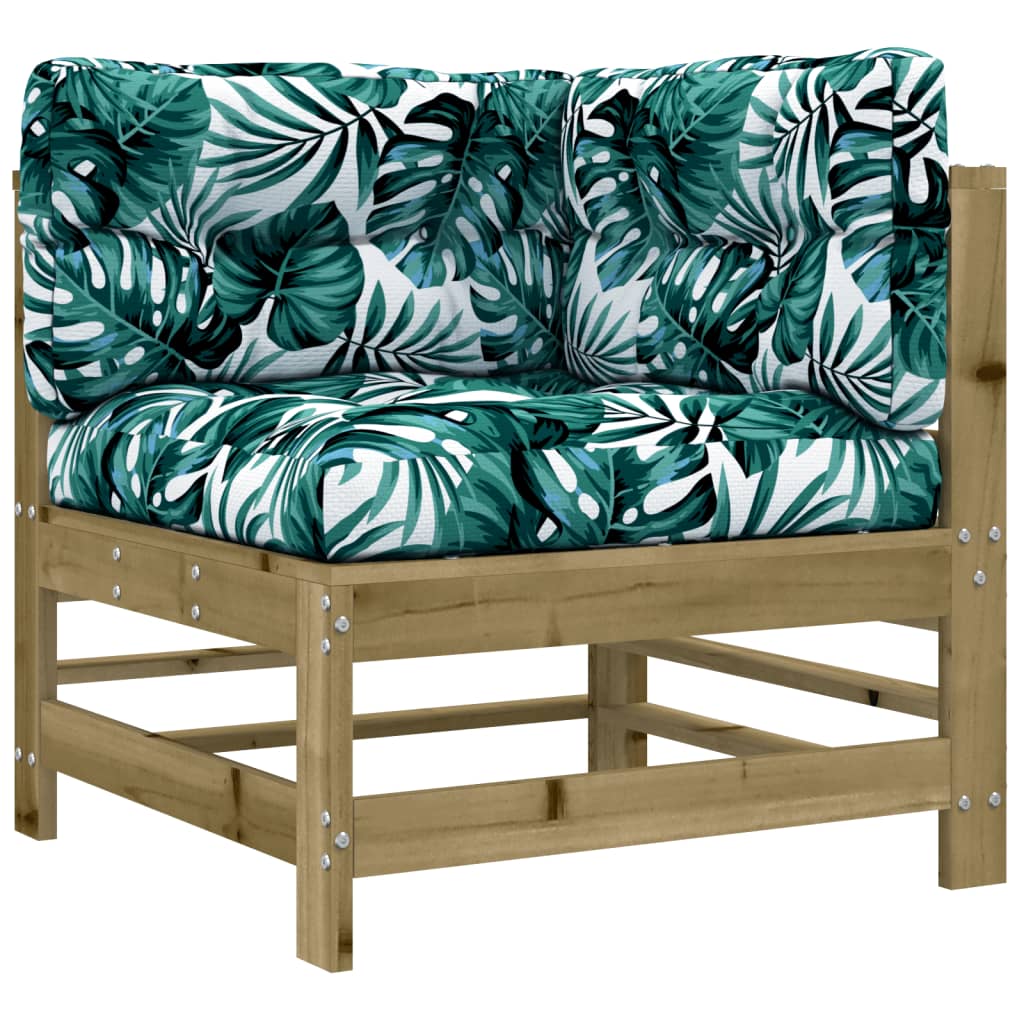 Set Mobilier De Grădină Cu Perne, 10 Piese, Lemn De Pin Tratat