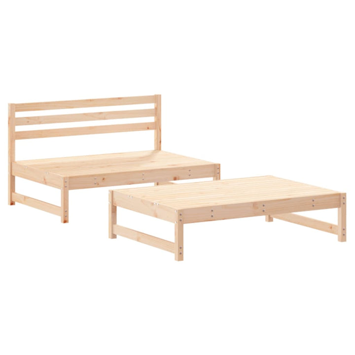 Set Mobilier De Grădină Cu Perne, 2 Piese, Lemn Masiv