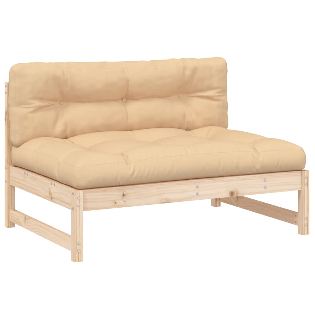 Set Mobilier De Grădină Cu Perne, 2 Piese, Lemn Masiv