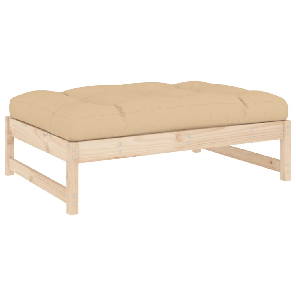 Set Mobilier De Grădină Cu Perne, 4 Piese, Lemn Masiv