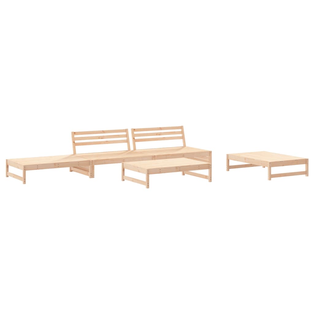 Set Mobilier De Grădină Cu Perne, 5 Piese, Lemn Masiv