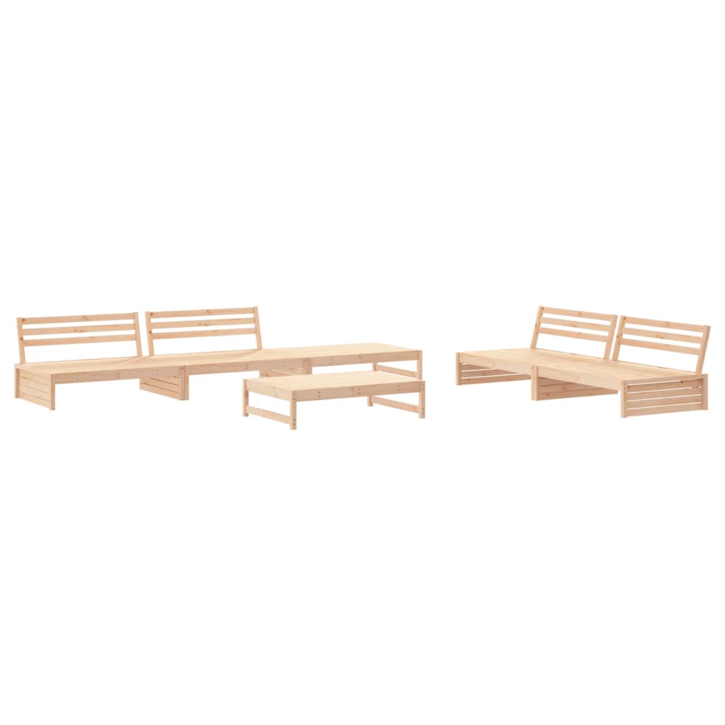 Set Mobilier Relaxare De Grădină & Perne 6 Piese Lemn Masiv Pin