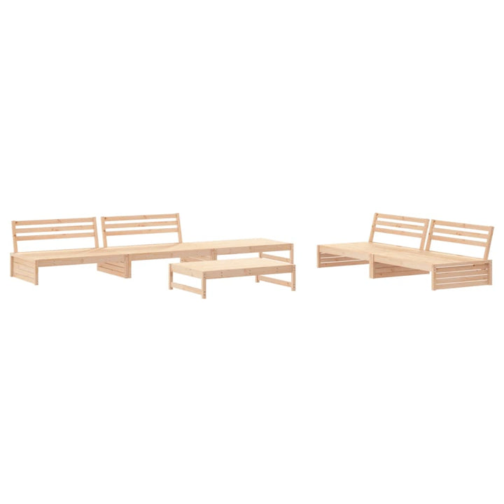 Set Mobilier Relaxare De Grădină & Perne 6 Piese Lemn Masiv Pin