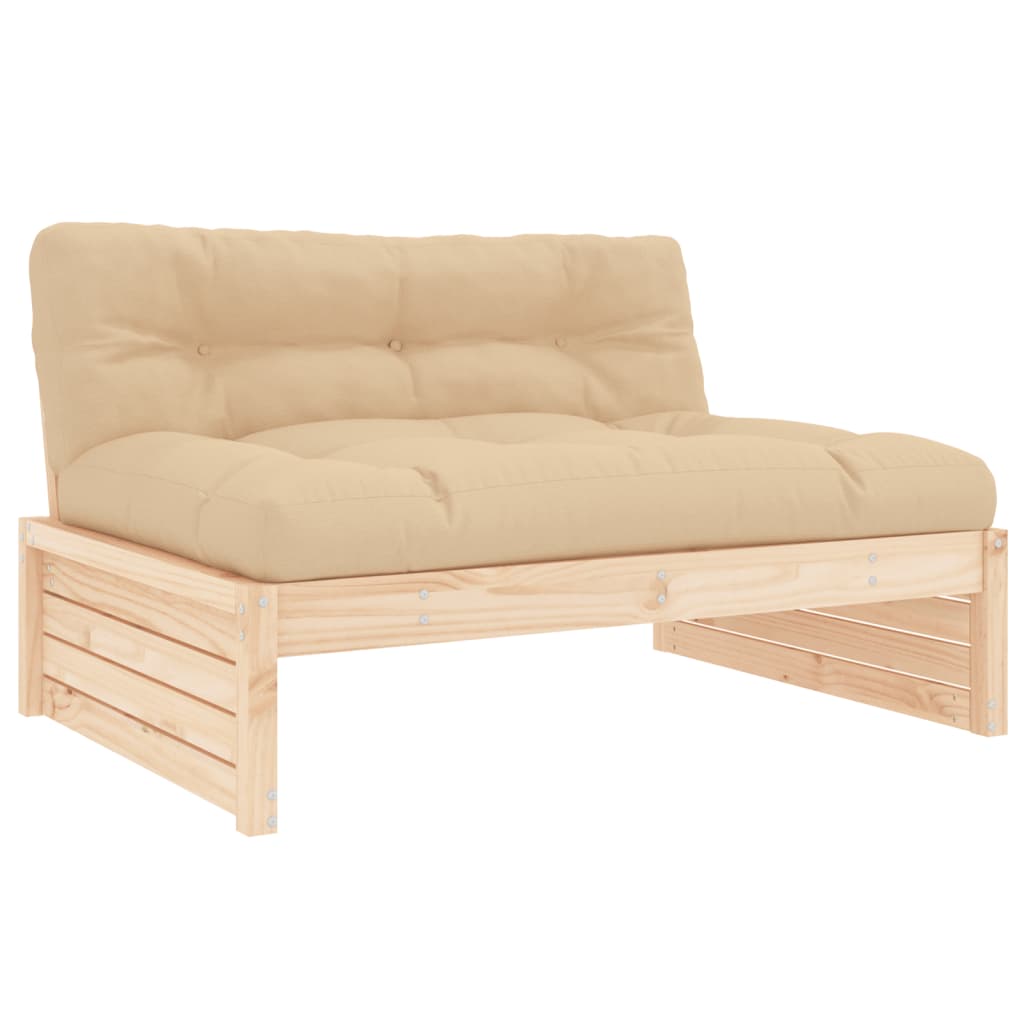 Set Mobilier Relaxare De Grădină & Perne 6 Piese Lemn Masiv Pin