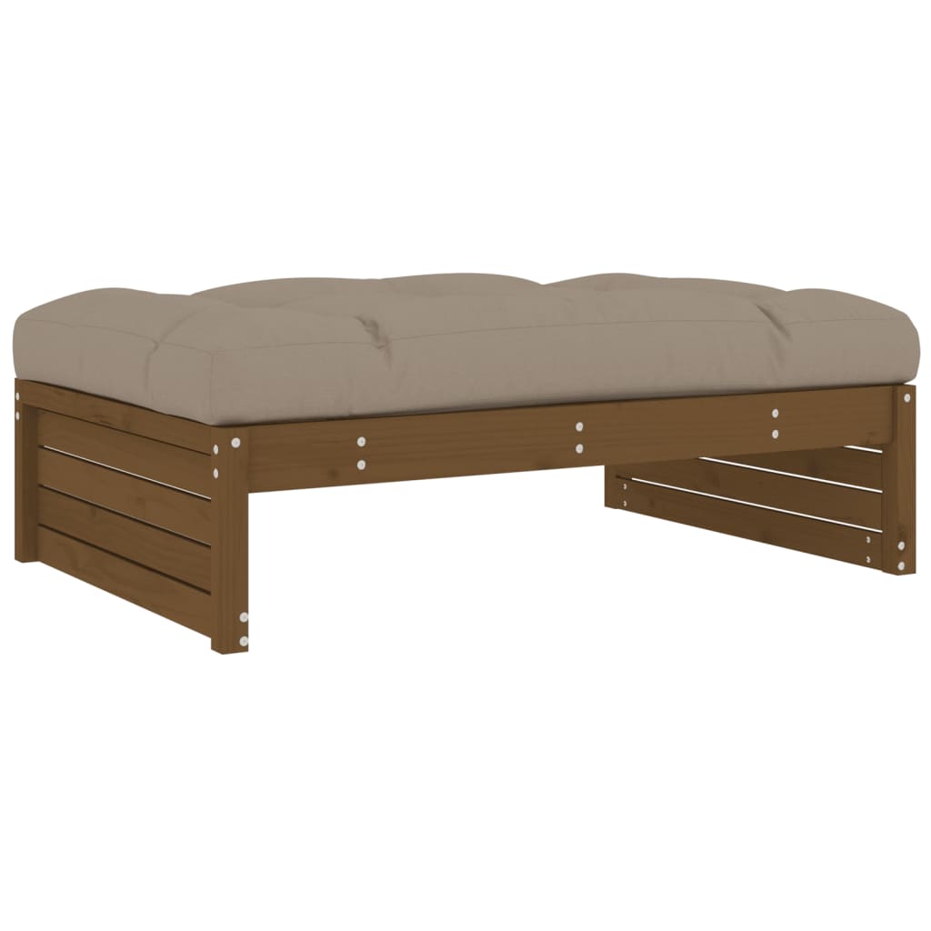Set Mobilier Grădină Cu Perne, 4 Piese, Maro Miere, Lemn Masiv