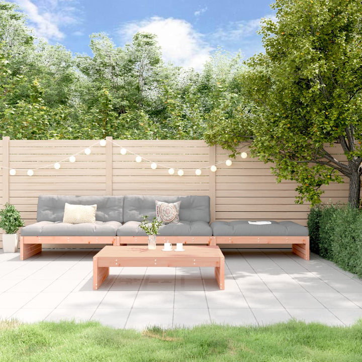 Set Mobilier Grădină Cu Perne, 4 Piese, Maro Miere, Lemn Masiv