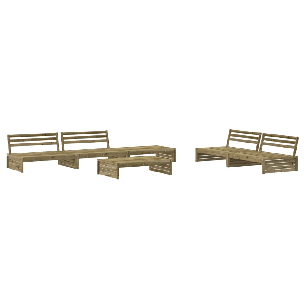 Set Mobilier De Grădină Cu Perne, 6 Piese, Lemn De Pin Tratat