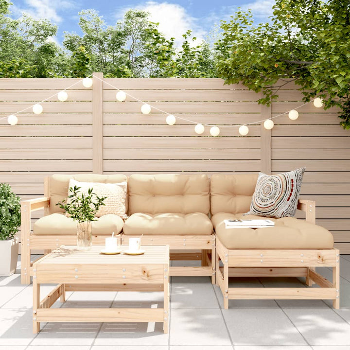 Set Mobilier Relaxare De Grădină 5 Piese Lemn Masiv De Pin