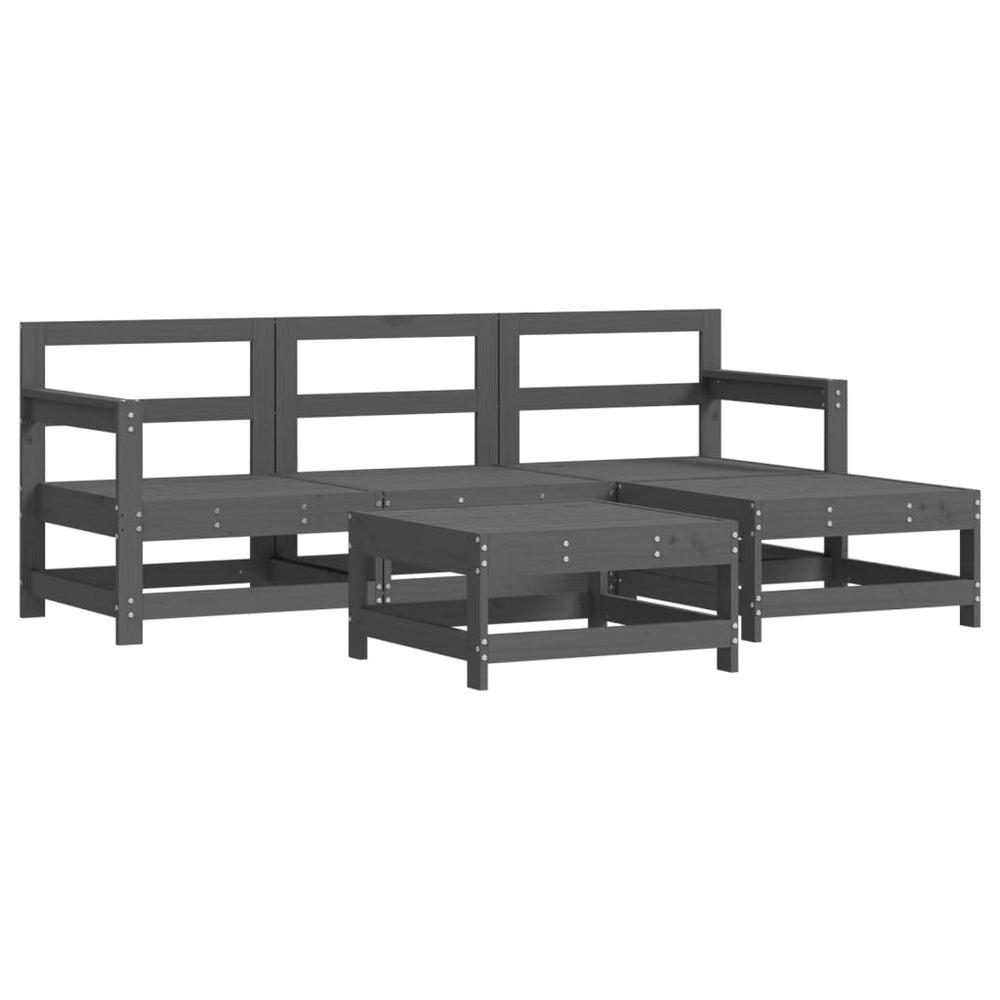 Set Mobilier Relaxare De Grădină 5 Piese Lemn Masiv De Pin