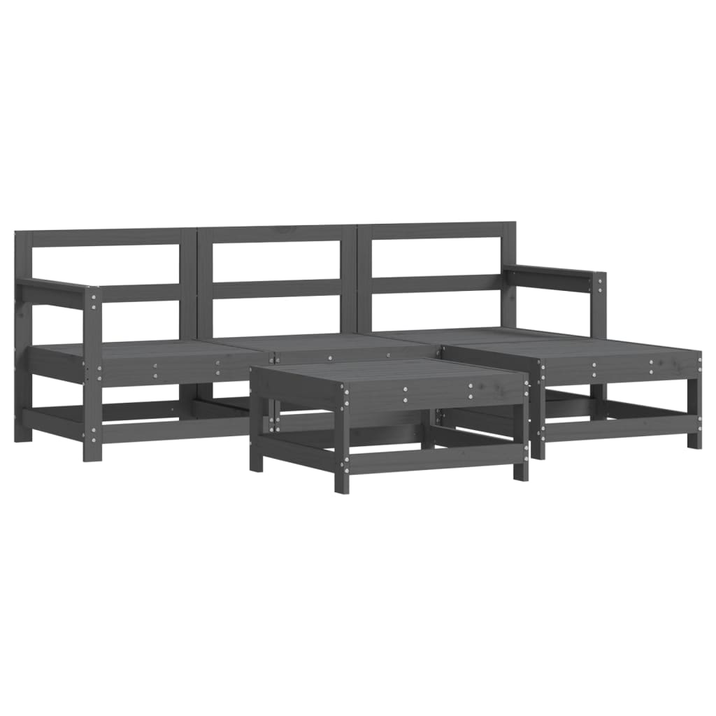 Set Mobilier Relaxare De Grădină 5 Piese Lemn Masiv De Pin
