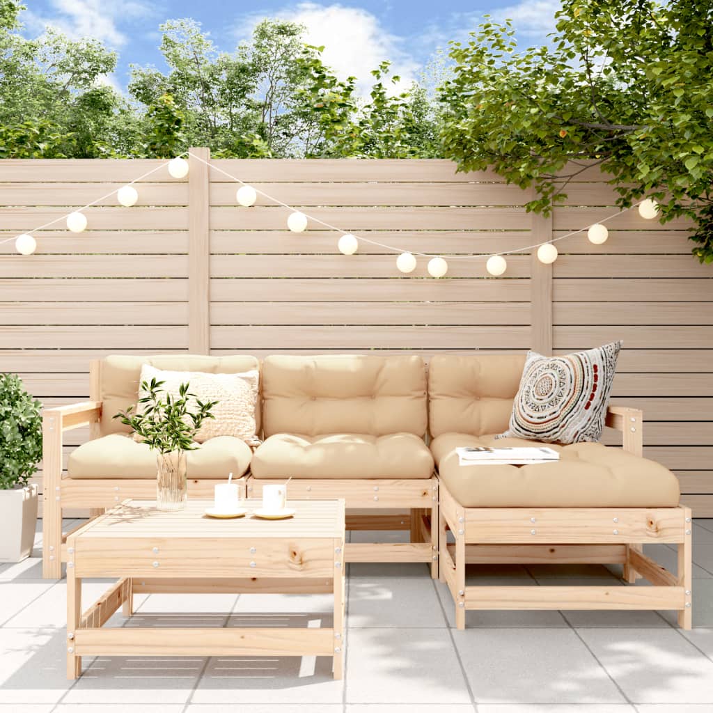 Set Mobilier Relaxare De Grădină 5 Piese Lemn Masiv De Pin