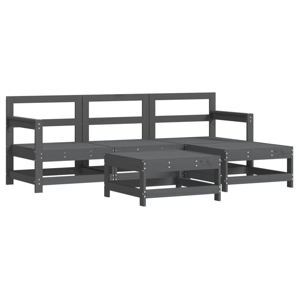 Set Mobilier Relaxare De Grădină 5 Piese Lemn Masiv De Pin