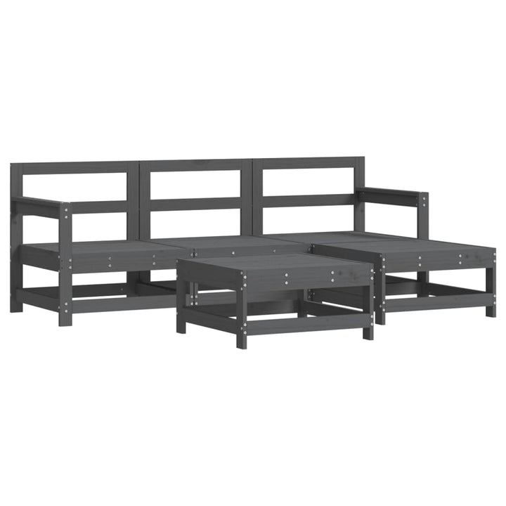 Set Mobilier Relaxare De Grădină 5 Piese Lemn Masiv De Pin