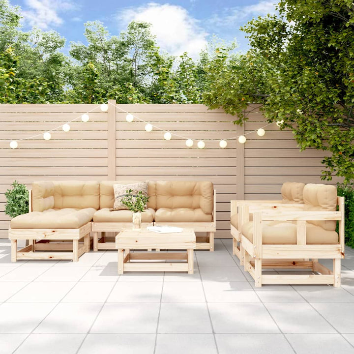 Set Mobilier De Grădină, 7 Piese, Lemn De Pin Tratat