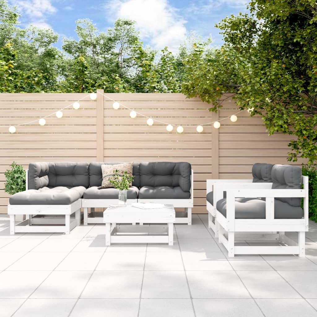 Set Mobilier De Grădină, 7 Piese, Lemn De Pin Tratat