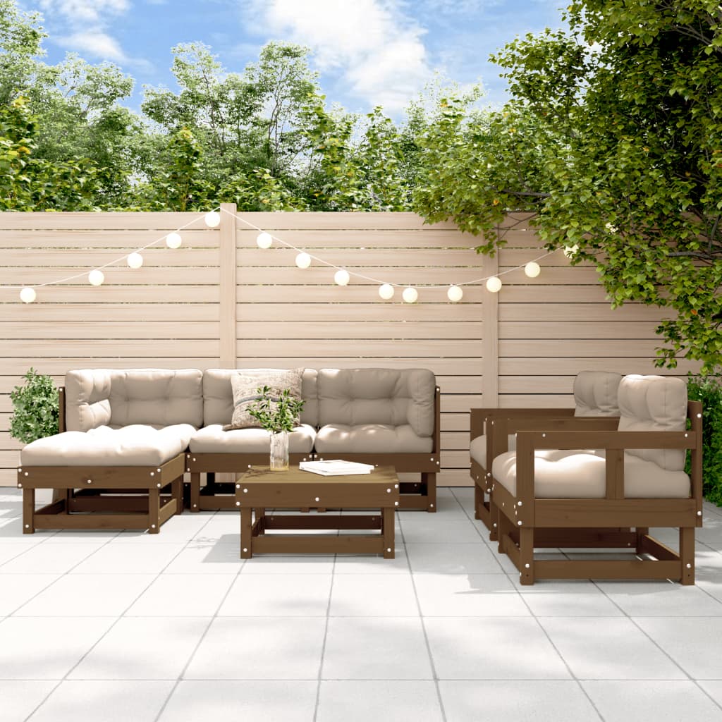 Set Mobilier De Grădină, 7 Piese, Lemn De Pin Tratat