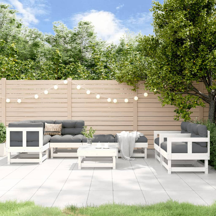 Set Mobilier Relaxare De Grădină, 8 Piese, Lemn De Pin Tratat