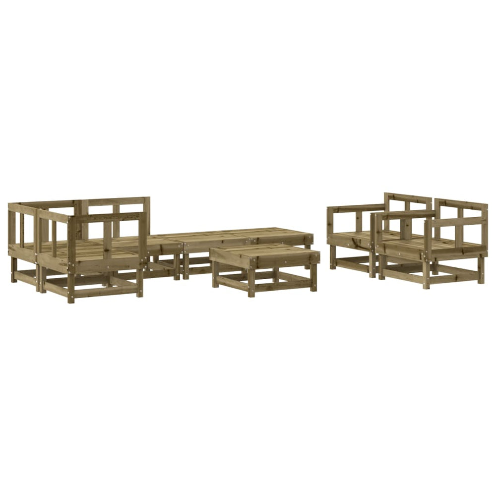 Set Mobilier Relaxare De Grădină, 8 Piese, Lemn De Pin Tratat