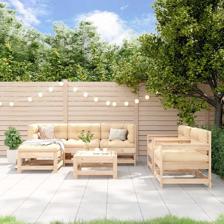 Set Mobilier De Grădină, 7 Piese, , Lemn Masiv De Pin