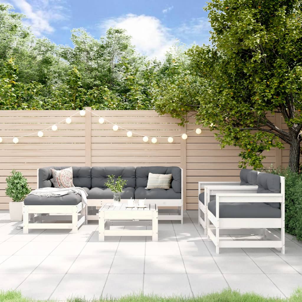 Set Mobilier De Grădină, 7 Piese, , Lemn Masiv De Pin