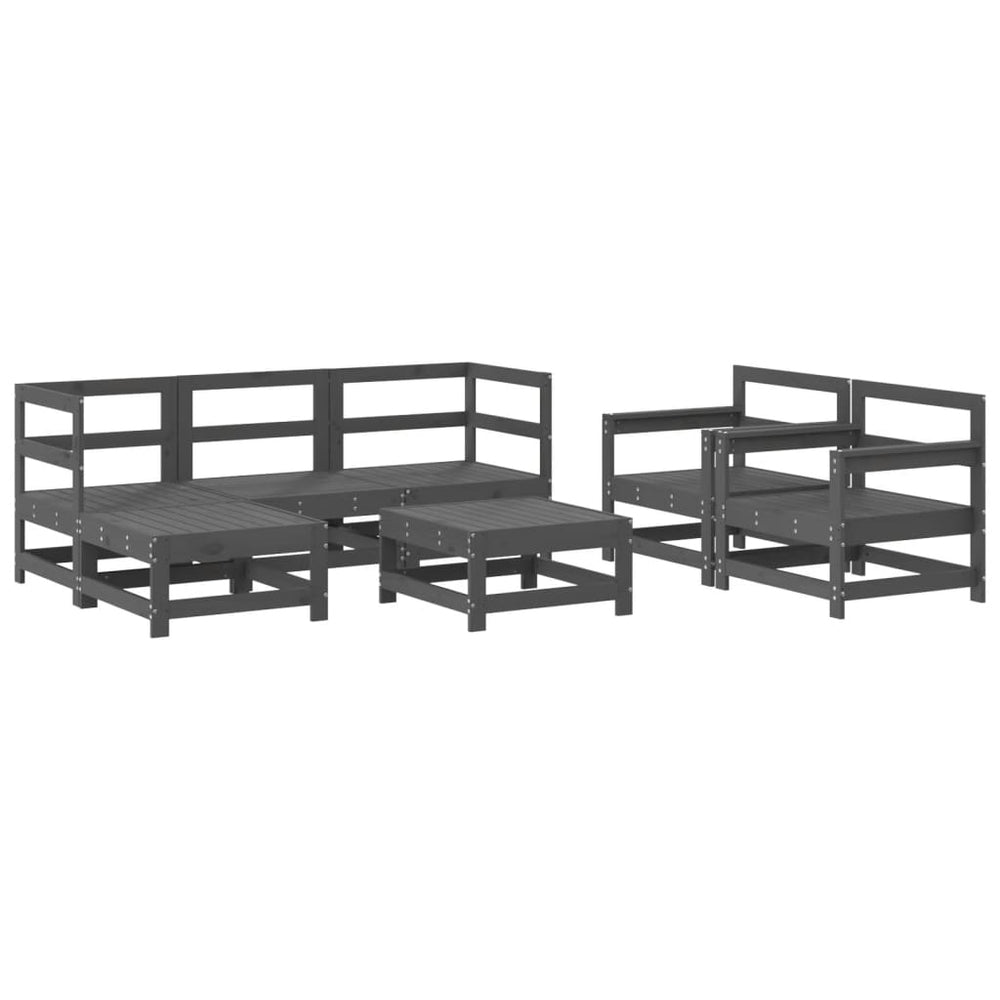 Set Mobilier De Grădină, 7 Piese, , Lemn Masiv De Pin