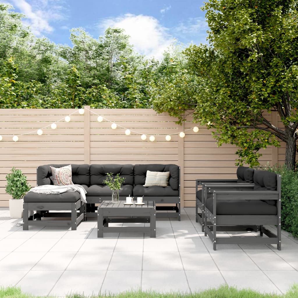 Set Mobilier De Grădină, 7 Piese, , Lemn Masiv De Pin